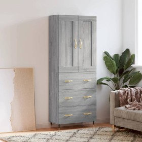 Aparador alto madera contrachapada gris sonoma 69,5x34x180 cm von , Sideboards - Ref: Foro24-3199735, Preis: 171,13 €, Rabatt: %