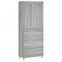 Aparador alto madera contrachapada gris sonoma 69,5x34x180 cm de , Aparadores - Ref: Foro24-3199735, Precio: 175,68 €, Descue...