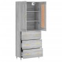 Aparador alto madera contrachapada gris sonoma 69,5x34x180 cm de , Aparadores - Ref: Foro24-3199735, Precio: 175,68 €, Descue...