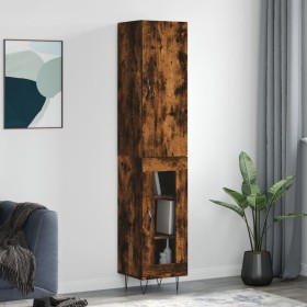 Aparador de madera contrachapada roble ahumado 34,5x34x180 cm by , Sideboards - Ref: Foro24-3199078, Price: 99,98 €, Discount: %