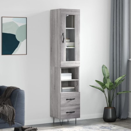 Aparador alto madera contrachapada gris Sonoma 34,5x34x180 cm by , Sideboards - Ref: Foro24-3199335, Price: 114,04 €, Discoun...