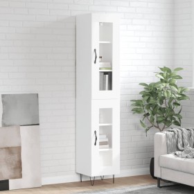 Aparador alto madera contrachapada blanco brillo 34,5x34x180 cm von , Sideboards - Ref: Foro24-3199459, Preis: 108,73 €, Raba...