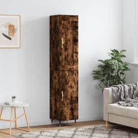 Aparador de madera contrachapada roble ahumado 34,5x34x180 cm by , Sideboards - Ref: Foro24-3200118, Price: 100,26 €, Discoun...