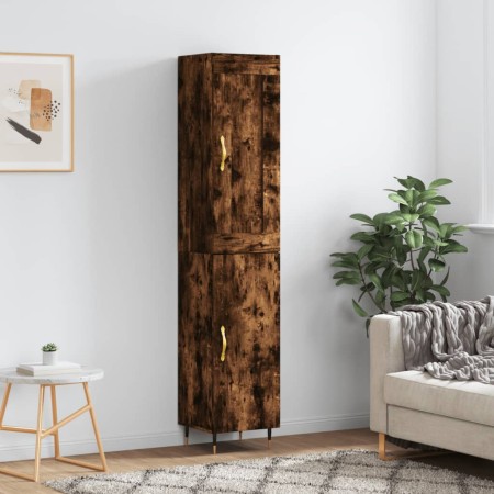 Aparador de madera contrachapada roble ahumado 34,5x34x180 cm de , Aparadores - Ref: Foro24-3200118, Precio: 100,26 €
