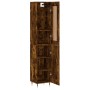 Aparador de madera contrachapada roble ahumado 34,5x34x180 cm de , Aparadores - Ref: Foro24-3200118, Precio: 100,26 €