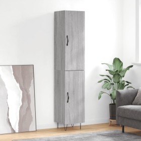 Aparador alto madera contrachapada gris Sonoma 34,5x34x180 cm by , Sideboards - Ref: Foro24-3198823, Price: 103,36 €, Discoun...