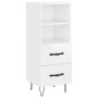 Aparador alto madera contrachapada blanco brillo 34,5x34x180 cm de , Aparadores - Ref: Foro24-3198947, Precio: 117,76 €, Desc...