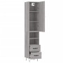 Aparador alto madera contrachapada gris Sonoma 34,5x34x180 cm by , Sideboards - Ref: Foro24-3198951, Price: 103,27 €, Discoun...