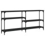 Mesa consola madera de ingeniería negra 160x29x75 cm by , Side tables - Ref: Foro24-834085, Price: 80,43 €, Discount: %