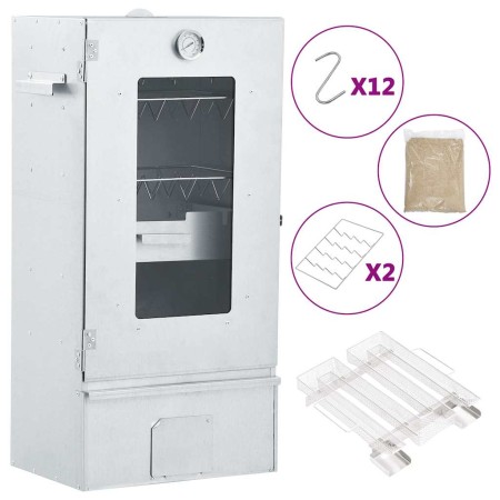 Horno ahumador de BBQ con generador humo frío acero galvanizado by , Barbecues - Ref: Foro24-3200759, Price: 166,35 €, Discou...