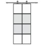 Puerta corredera vidrio templado y aluminio negra 90x205 cm von , Türen für zu Hause - Ref: Foro24-155223, Preis: 199,77 €, R...