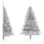 Medio árbol de Navidad artificial con soporte PET plata 180 cm by , Christmas trees - Ref: Foro24-344697, Price: 39,43 €, Dis...