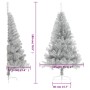 Medio árbol de Navidad artificial con soporte PET plata 180 cm by , Christmas trees - Ref: Foro24-344697, Price: 39,43 €, Dis...