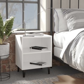 Mesitas de noche con patas de metal 2 uds blanco 40x30x50 cm by , Nightstands - Ref: Foro24-805798, Price: 57,97 €, Discount: %