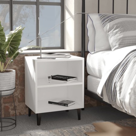 Mesitas de noche con patas de metal 2 uds blanco 40x30x50 cm de , Mesitas de noche - Ref: Foro24-805798, Precio: 57,97 €, Des...