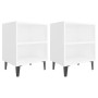 Mesitas de noche con patas de metal 2 uds blanco 40x30x50 cm de , Mesitas de noche - Ref: Foro24-805798, Precio: 57,97 €, Des...
