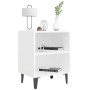 Mesitas de noche con patas de metal 2 uds blanco 40x30x50 cm de , Mesitas de noche - Ref: Foro24-805798, Precio: 57,97 €, Des...