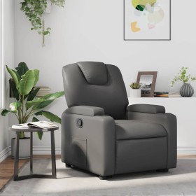 Sillón reclinable de cuero sintético gris de , Sillones - Ref: Foro24-372392, Precio: 261,47 €, Descuento: %