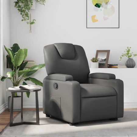 Sillón reclinable de cuero sintético gris de , Sillones - Ref: Foro24-372392, Precio: 261,47 €, Descuento: %