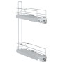 Cesta de alambre extraíble con 2 niveles plateado 47x12x56 cm by , Kitchen utensil containers - Ref: Foro24-358373, Price: 65...