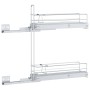 Cesta de alambre extraíble con 2 niveles plateado 47x12x56 cm by , Kitchen utensil containers - Ref: Foro24-358373, Price: 65...