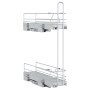 Cesta de alambre extraíble con 2 niveles plateado 47x12x56 cm by , Kitchen utensil containers - Ref: Foro24-358373, Price: 65...