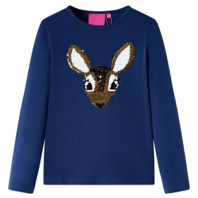 Camiseta infantil de manga larga azul marino 140 de , Camisetas para niños - Ref: Foro24-14183, Precio: 12,84 €, Descuento: %