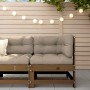 Sofá de esquina de madera maciza de pino marrón miel de , Sofás modulares de exterior - Ref: Foro24-825474, Precio: 53,81 €, ...