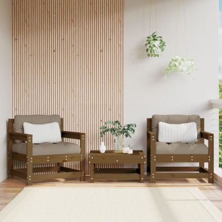 Sillones de jardín 2 unidades madera maciza pino marrón miel von , Modulare Sofas für den Außenbereich - Ref: Foro24-825495, ...