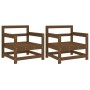 Sillones de jardín 2 unidades madera maciza pino marrón miel von , Modulare Sofas für den Außenbereich - Ref: Foro24-825495, ...