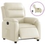 Sillón reclinable eléctrico de cuero sintético crema by , Armchairs - Ref: Foro24-3205029, Price: 267,81 €, Discount: %