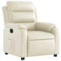 Sillón reclinable eléctrico de cuero sintético crema by , Armchairs - Ref: Foro24-3205029, Price: 267,81 €, Discount: %