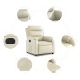 Sillón reclinable eléctrico de cuero sintético crema by , Armchairs - Ref: Foro24-3205029, Price: 267,81 €, Discount: %