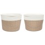Cestas de almacenaje 2 uds algodón marrón y blanco Ø24x18 cm de , Cestas - Ref: Foro24-358456, Precio: 26,61 €, Descuento: %