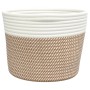 Cestas de almacenaje 2 uds algodón marrón y blanco Ø24x18 cm de , Cestas - Ref: Foro24-358456, Precio: 26,61 €, Descuento: %