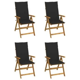 Liegende Gartenstühle mit 4 Kissen aus massivem Akazienholz von vidaXL, Gartenstühle - Ref: Foro24-3065354, Preis: 344,93 €, ...