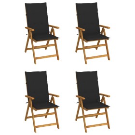 Liegende Gartenstühle mit 4 Kissen aus massivem Akazienholz von vidaXL, Gartenstühle - Ref: Foro24-3065354, Preis: 337,74 €, ...