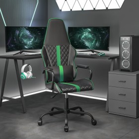 Silla gaming con masaje cuero sintético verde y negro von , Gaming-Stühle - Ref: Foro24-345560, Preis: 99,30 €, Rabatt: %