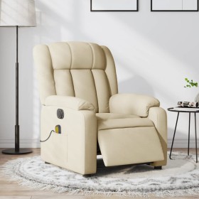 Sillón reclinable de masaje eléctrico tela color crema by , Armchairs - Ref: Foro24-3205313, Price: 295,24 €, Discount: %