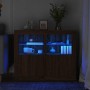 Mesitas de noche luces LED 2 uds madera ingeniería roble marrón by , Lockers and storage cabinets - Ref: Foro24-836643, Price...