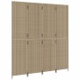 Biombo de 4 paneles ratán sintético beige by , Room dividers - Ref: Foro24-365363, Price: 239,22 €, Discount: %
