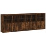 Aparador con luces LED roble ahumado 283x37x100 cm de , Aparadores - Ref: Foro24-3209167, Precio: 480,30 €, Descuento: %