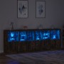 Aparador con luces LED roble ahumado 283x37x100 cm de , Aparadores - Ref: Foro24-3209167, Precio: 480,30 €, Descuento: %