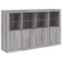Aparador con luz LED 3 pzas madera de ingeniería gris Sonoma von , Sideboards - Ref: Foro24-3209119, Preis: 262,56 €, Rabatt: %