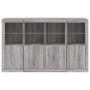 Aparador con luz LED 3 pzas madera de ingeniería gris Sonoma de , Aparadores - Ref: Foro24-3209119, Precio: 266,93 €
