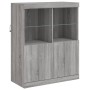 Aparador con luz LED 3 pzas madera de ingeniería gris Sonoma von , Sideboards - Ref: Foro24-3209119, Preis: 262,56 €, Rabatt: %
