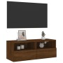 Mueble de pared TV madera ingeniería marrón roble 80x30x30 cm by , TV Furniture - Ref: Foro24-836880, Price: 47,23 €, Discoun...