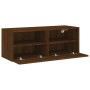 Mueble de pared TV madera ingeniería marrón roble 80x30x30 cm by , TV Furniture - Ref: Foro24-836880, Price: 47,23 €, Discoun...