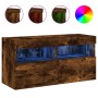 Mueble de TV de pared con luces LED roble ahumado 80x30x40 cm von , TV-Möbel - Ref: Foro24-837205, Preis: 66,91 €, Rabatt: %