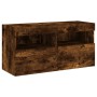 Mueble de TV de pared con luces LED roble ahumado 80x30x40 cm von , TV-Möbel - Ref: Foro24-837205, Preis: 66,91 €, Rabatt: %